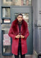 Red Trench Coat - Long Red Coat - Mens Red Peacoat - Mens Red Overcoat - Fabric - AlbertoNardoniStore