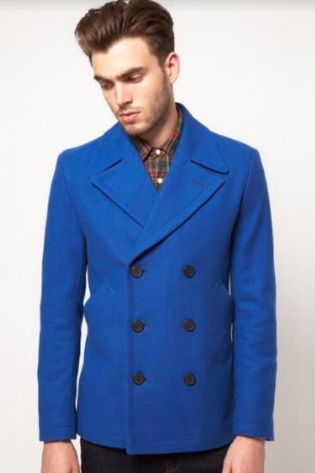 Mens Royal Blue Peacoat - Short Coat - AlbertoNardoniStore