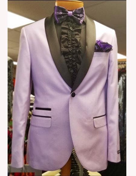 Mens Lavender Tuxedo -  Lilac Shawl Suit