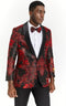 Big And Tall Suit For Men - Jacket + Pants + Bowtie + Pants - Red And Black Suit