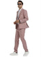 Pink Double Breasted Suit - Coral Blush Color - Pinstripe Suit