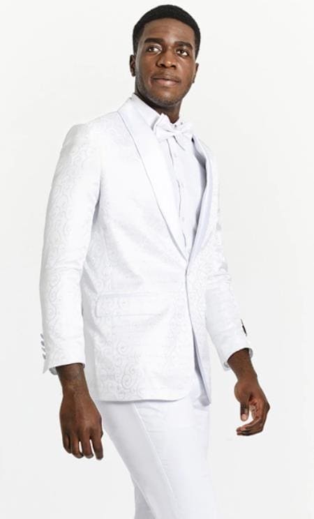 Big And Tall Dinner Jacket - Big Man Sport Jacket - Mens Blazer - White White Suit Jacket - AlbertoNardoniStore