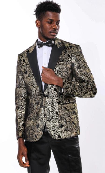 Gold and Black Suit - Black and Gold Prom Suits Jacket