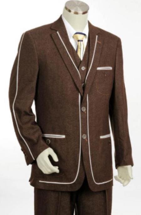 Dark Brown Tuxedo - Brown Wedding Suit - AlbertoNardoniStore