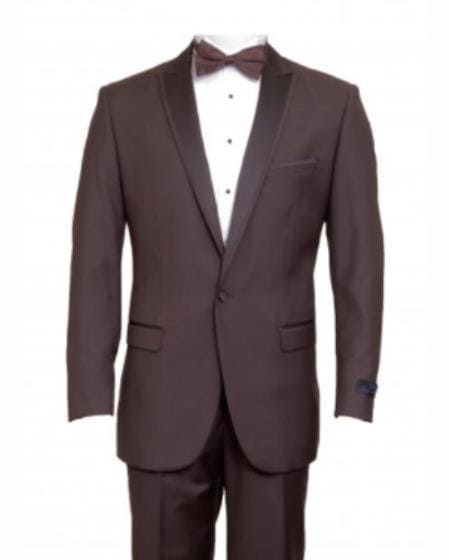 Dark Brown Tuxedo - Brown Wedding Suit - AlbertoNardoniStore