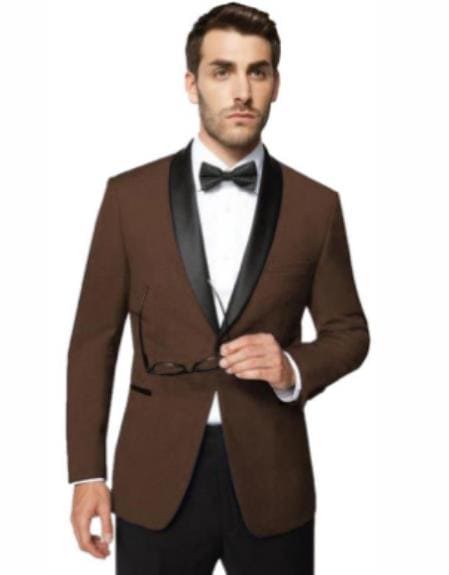 Dark Brown Tuxedo - Brown Wedding Suit - AlbertoNardoniStore