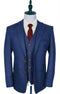 1930s Fashion Tweed ~ Herringbone Pattern  - Mens 1930 Suit -  1930s Tuxedo - Blue Suit