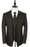 1930s Fashion Tweed ~ Herringbone Pattern  - Satin Peak Lapel - Mens 1930 Suit -  1930s Tuxedo - Brown Suit