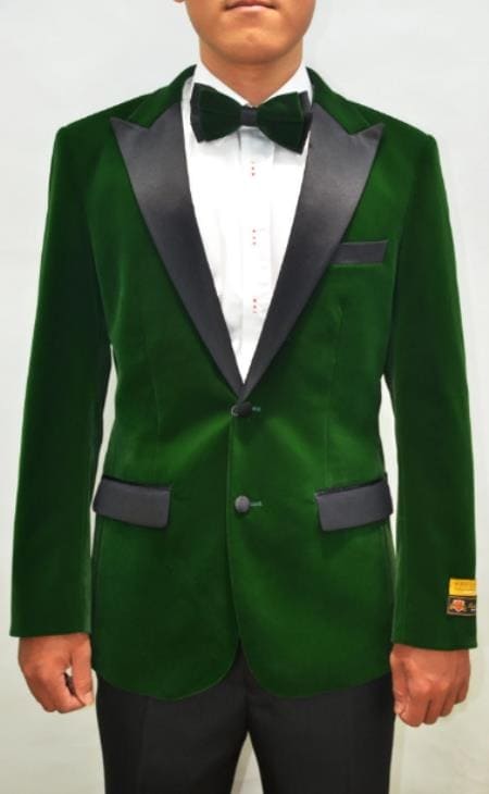 Green Mens Big And Tall Velvet Blazer - Velvet Sport Coat