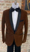 Mens Brown Velvet Tuxedo Suit - Blazer - Velvet Sport Coat + Black Pants