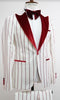 Bold Gangster - 1920 White And Red Pinstripe Tuxedos Suit