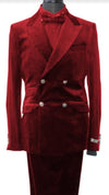 Velvet Suits - Double Breasted Suits - Slim Fit Suit Burgundy