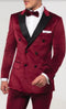 Mens Velvet Suit - Burgundy Suit