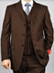 Classic Fit - Dark Brown Suit - Three Button Vested Suit - Athletic Fit