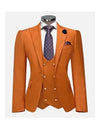 Rossiman Men's Rust Slim Fit Suit – 3-Piece Set with Double-Breasted Vest & Flat Front Pants