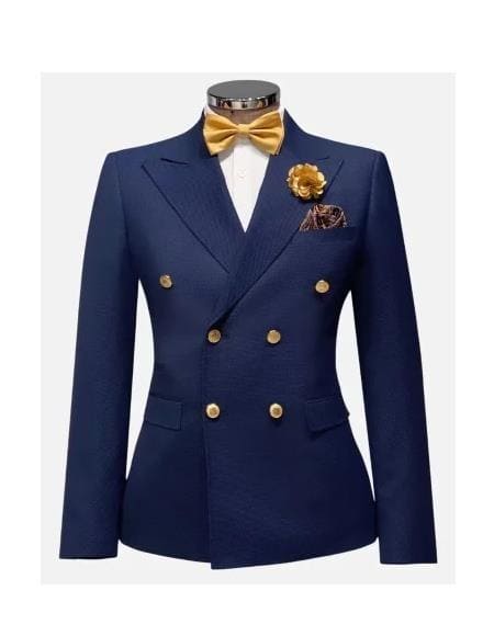 Narrow Legs Ultra Slim Fit Double Breasted Wool Suits Blue Suit - AlbertoNardoniStore