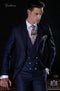 Mens Wide Lapel Suits - Navy Blue