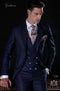 Mens Wide Lapel Suits - Navy Blue