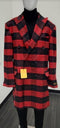 Mens Plaid Overcoat - Peacoat - Plaid Topcoats Red ~ Black - AlbertoNardoniStore