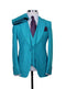 Big Lapel - Wide Lapel - Tom Ford Style Suit - Ticket Pocket - Turquoise Blue