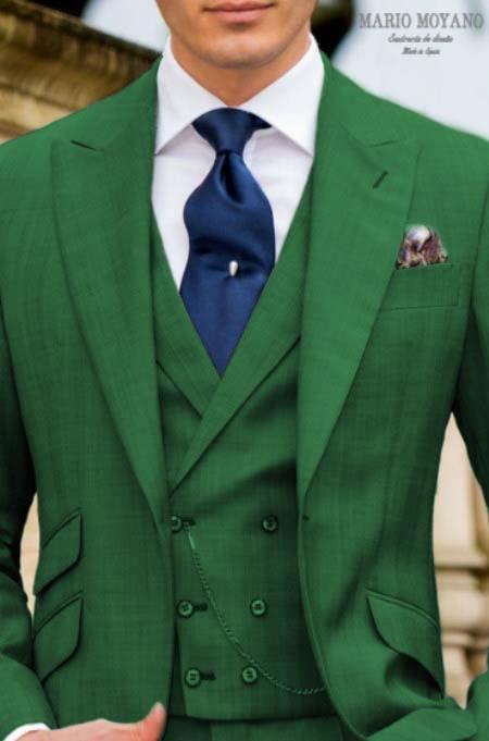 Call If Not Text Or Whatsup 3104300939 To Setup The Group - Call: 3104300939 Hunter GreenSuit With Double Breasted Vest Grooms And Groomsmen Suit