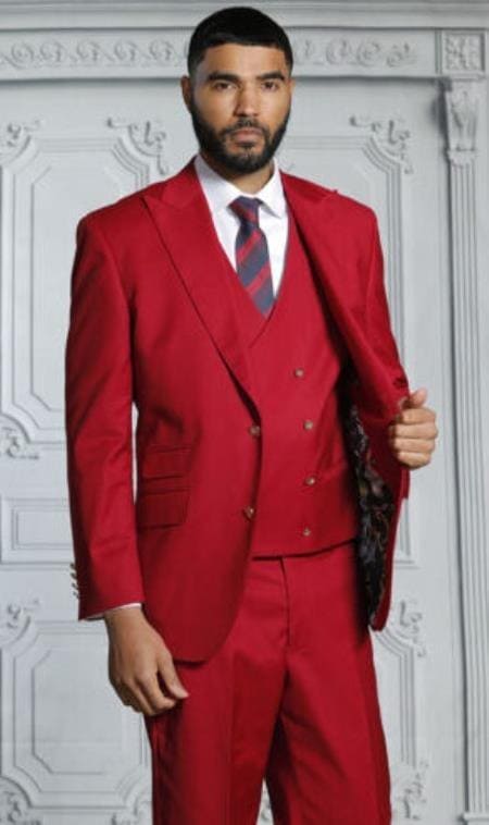 Red Slim Fit Suit - AlbertoNardoniStore