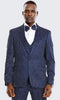Mens Polka Dot Suit Navy