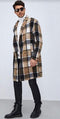 Mens Plaid Overcoat - Peacoat - Plaid Topcoats - AlbertoNardoniStore