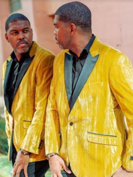 Gold and Black Tuxedo Dinner Jacket - Prom 2026 Gold Blazer