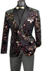 Mens Blazer - Paisley Sport Coat - Black Prom 2025 Tuxedo Dinner Jacket Blazer