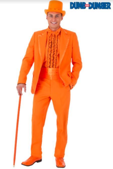 Mens Orange Tuxedo With Pants - Orange Prom 2026 Suit