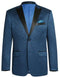 Mens 1 Button Satin Peak Lapel Paisley Prom 2026 Blazer in Dark Teal
