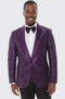 Purple Paisley Tuxedo Jacket Slim Fit
