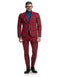 Red Plaid Suit - Vested Suit - Tartan Suit