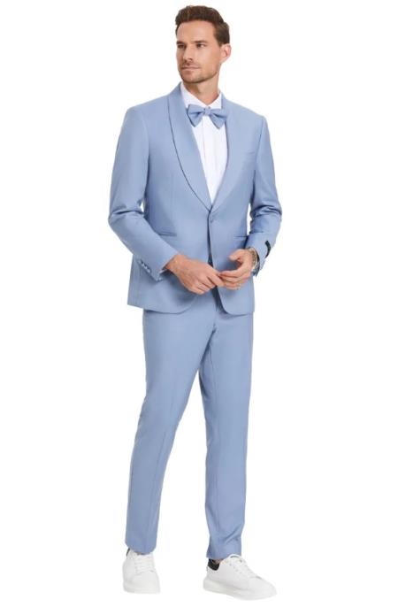 Prom 2025 Suit - Sky Blue Prom Tuxedo - Summer Slim Fit Suits