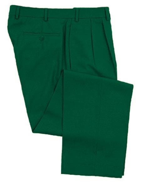 Zacchi Mens Dress Pleated Green Slacks - Colorful Pants