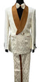 Mens 2 Button Shawl Lapel Suit Ivory ~ Rust