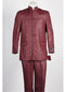 Mandarin Collar Tuxedo - Mandarin Tuxedo - No Collar Suit - Wine Suit