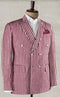 Red and White Striped Jacket Double Breasted Blazer - Seersucker Blazer - Summer Blazer - Red