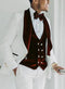 Wedding Tuxedo - Groom Suit - White and Burgundy Prom Suit