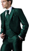 Shiny Suit - Prom Suit - Vested Sateen Flashy Suit -  Hunter Green - Emerald Color