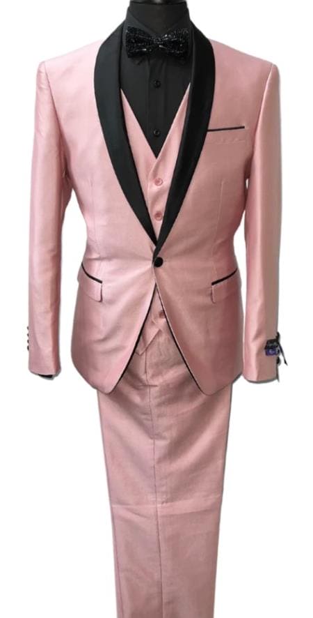 SKU#JA61429 Blush Tuxedo - Light Pink Tuxedo Suit