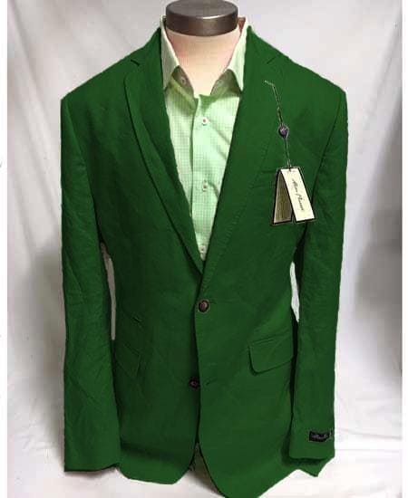 Mens Big and Tall Linen Blazer Hunter Green mens linen Sportcoat - Linen Jacket - AlbertoNardoniStore