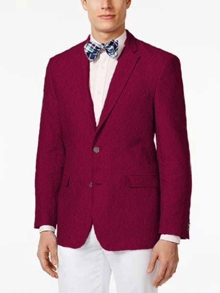 Mens Big and Tall Linen Blazer Burgundy mens linen Sportcoat - Linen Jacket - AlbertoNardoniStore