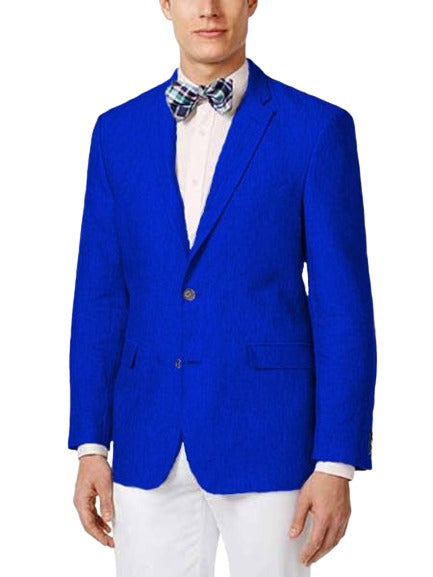 Mens Linen Blazer - Royal Blue Linen Sport Coat - Summer Blazer