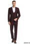 3 Piece Plaid Suit - Wine Mens Plaid Suit