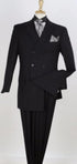 Mens 3pc Double Breasted Suit - Black