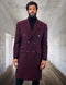 Mens Overcoat -Mens Long Wool Topcoats- Topcoat For Men-Mens Double breasted Overcoat - "Burgundi" Double breasted Coat