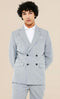 Narrow Legs Ultra Slim Fit Double Breasted Wool Suits Gray Suit - AlbertoNardoniStore