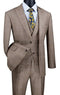 3 Piece Plaid Suit - Tan Mens Plaid Suit